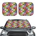 thumbnail image 2 of Balery 2 Piece Colorful Bulldog Car Windshield Sun Shade|Foldable Front Windshield Shade for Car Front Window for Most Sedans SUV Truck-Small, 2 of 7