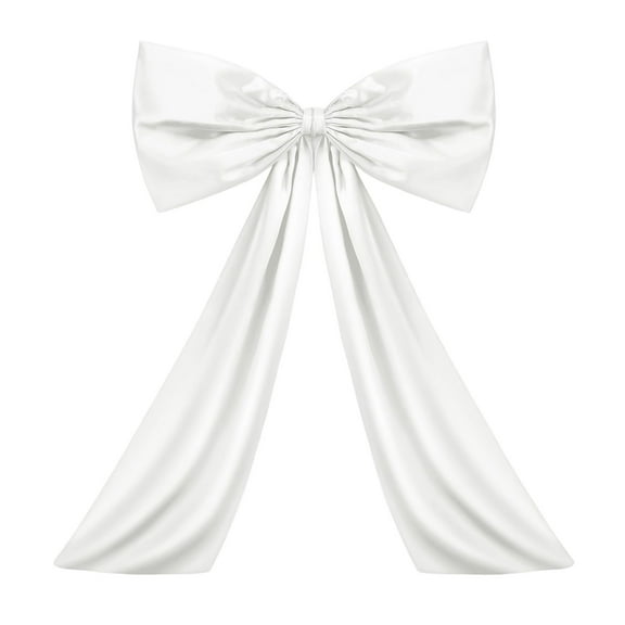Taotanxi Bow Decor Large Bow for Room, Giant Ribbon Tie for Birthday Party Backdrop Wall Decor(White,24 x 36 Inches)