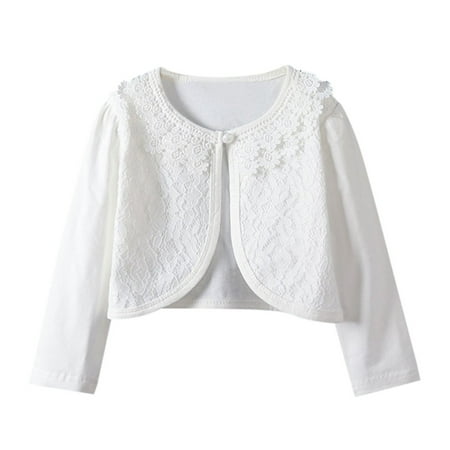 

ZMHEGW Toddler Kids Baby Little Girls Lace Princess Bolero Cardigan Shrug Tops Clothes Toddler Boys Girls T Shirts