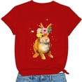 thumbnail image 2 of EQWLJWE T-Shirt Grande Taille Joyeuses Pâques Femme Mignon Rabbit Imprimé Graphique Tee Manches Courtes Hauts Décontractés Aubaines, 2 of 3
