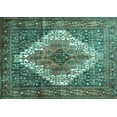 thumbnail image 1 of Ahgly Company Indoor Rectangle Medallion Turquoise Blue Traditional Area Rugs, 3' x 5', 1 of 4