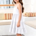 thumbnail image 5 of LEKWK Girls Tiered Casual Dress Sleeveless Spaghetti Strap Swing Sundress Lightweight Flowy Ruffle Dresses Summer Fashion Beach Vacation Boho Clothes 3-14Y, 5 of 8