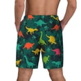 thumbnail image 2 of Lsque Mens Swim Trunks Colorful Dinosaurs Pattern - Bathing Suit Compression Liner - Beach Swim Shorts Swimwear - (S-3XL) - Stretch Quick Dry -X-Large, 2 of 9