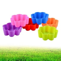 Soimiss 6pcs Silicone Cupcake Maker Mould Non-Stick Baking Cups for Baking Random Color