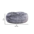 thumbnail image 5 of 60 Inch Bean Bag, Round Shape, Foam Filling, Polyester Upholstery, Gray, 5 of 5