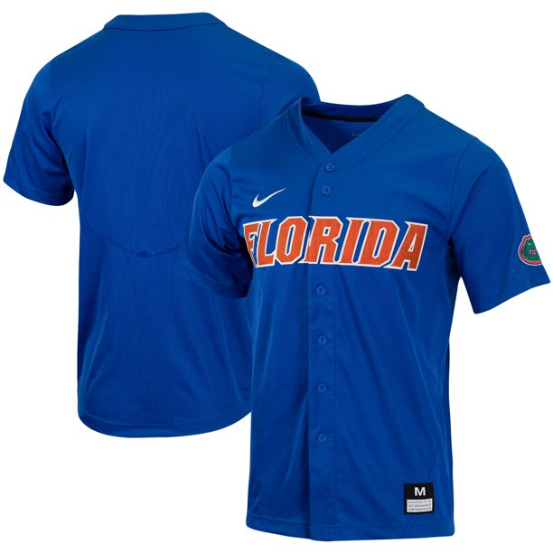 Florida Gators Nike Replica FullButton Baseball Jersey Royal