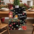 thumbnail image 2 of Merry Christmas Dresser Scarf Farmhouse, Dining Table Decorations for Wedding/Parties, Black Xmas Tree Snowflake Poinsettia Table Runner 48 Inches Long for Kitchen Dining, 13 x 48 In, 2 of 9