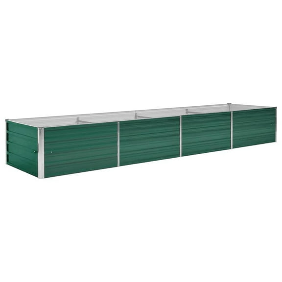 Outdoor Raised Garden Flower Bed, 126 Inch Green Galvanized Steel