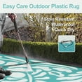 thumbnail image 4 of Lahome 5'x8' Waterproof Outdoor Mat - Reversible Plastic Straw Rug,Blue Floral Design for Backyard, Deck & Picnic (Blue Floral), 4 of 7