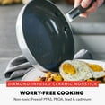 thumbnail image 3 of x Bobby Flay 12" Frying Pan with Glass Lid, Nonstick Ceramic, Induction Safe, Dishwasher & Oven Safe, 3 of 9