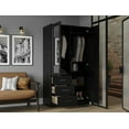 thumbnail image 2 of 100% Solid Wood Metro 2-Door Wardrobe with Mirrored Door, 2 of 4