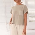 thumbnail image 4 of Women's 2 Piece Set, Summer Short Sleeve Top and Loose Fit Pants Outfit, Casual Cuffed Ankle Lounge Set, Matching Outfit Set for Women, Summer Lounge Set and Casual Wear-White, 4 of 6