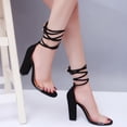 thumbnail image 1 of Zapatos de mujer Vendaje Tacones altos Sandalias de tacón grueso de moda transparente para mujer Wmkox8yii shjk3611, 1 of 4