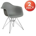 thumbnail image 4 of 2 Pk. Alonza Series Moss Gray Plastic Chair with Chrome Base, 4 of 9