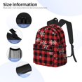 thumbnail image 3 of Disketp Red Buffalo Plaid Mochila Ligera Clásica con Múltiples Bolsillos, Mochila Casual para Hombre y Mujer, Ideal para Escuela, Trabajo y Viajes, 3 of 6