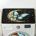 thumbnail image 5 of ZIATUBLES Butterfly Flower Moon Dust Cover for Washer Dryer Top Soft Washing Machine Top Prtotector Mat for Laundry Room Heat-Resistant Kitchen Pad, 24" x 19.7", 5 of 7