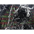 thumbnail image 4 of P Muir 24x19 Black Modern Wood Framed Wall Art Titled - Wallstreet Bull, 4 of 6