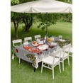 thumbnail image 3 of Outdoor Tablecloth with Umbrella Hole and Zipper, Grey Gnomes Christmas Rectangle Table Cloth 60x102 Inch Waterproof Tablecloth, Xmas Tree Balls Snowflake Picnic Table Cover for Patio Camping, 3 of 7