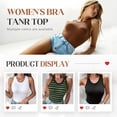 thumbnail image 2 of Tank Top with Built in Bra for Women, Ribbed Sleeveless Cami, Stretchy Fitted Basic Tank Top for Everyday Wear, 2 of 8