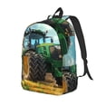 thumbnail image 1 of Disketp Green Tractor Field print Canvas Backpack Lightweight Travel Daypack Student Rucksack Laptop Backpack-, 1 of 5
