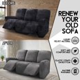 thumbnail image 4 of Ultimate Decor 8-Pieces Recliner Sofa Covers Velvet Stretch Reclining Couch Covers for 3 Cushion Reclining Sofa Slipcovers Furniture Covers Thick Soft Washable (Dark Gray), 4 of 7