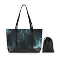 thumbnail image 7 of FORMRS Canvas Laptop Tote Bag for Women with 15.6" Computer Compartments Shoulder Handbag, Lightning Pattern, 7 of 7