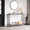 grey, variant on Console Table, Sofa Table Narrow Entryway Accent with Glass Shelf and Metal Frame, Behind Couch Industrial Hallway Table for Living Room Foyer Bedroom
