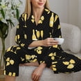 thumbnail image 6 of KLL Gold Bottles Print Women's Long Sleeve Pajamas with Pants Sleepwear Loungewear 2 Set-Large, 6 of 8
