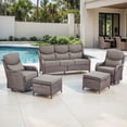 thumbnail image 2 of Jentlehouse 5-Piece Outdoor Patio Furniture Set,Rattan Patio Set Outdoor 3-Seat Couch Set with Swivel Chairs and Ottomans,Outdoor Conversation Furnitures for Porch Balcony Deck, 2 of 12