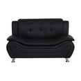 thumbnail image 4 of Kingway Furniture Puma Faux Leather Living Room Loveseat in Black, 4 of 7