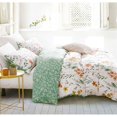 thumbnail image 3 of Flowers Pattern Printed Reversible Duvet Cover Sets Green - Queen, 3 of 5