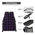 thumbnail image 4 of Yiaed Purple Black Plaid Print School Backpack College Backpack Daypacks for Students High School Spacious and Durable Daypack for Work and Travel-One Size, 4 of 6