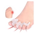 thumbnail image 4 of Separadores de dedos superpuestos con silicona para corrección del pulgar hacia afuera, para uso diurno y nocturno. Diseño práctico de separadores de dedos de silicona con doble orificio, 4 of 5