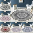 thumbnail image 3 of FNNMNNR New! Bohemian  Rugs Non-Slip Boho Mandala Tassels Woven Cotton Circle Mat for Home Kitchen Living Room Bedroom Bathroom Decor Carpet 23.6in, 3 of 10
