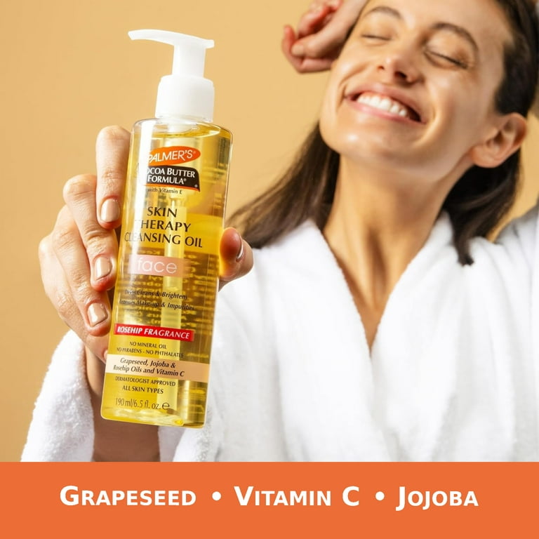 Palmer's Cocoa Butter Formula Skin Therapy Cleansing Oil for Face, Rosehip Fragrance, 6.5 fl. oz.