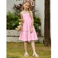 thumbnail image 6 of Arshiner Girls Tie Back Dress Spaghetti Strap Ruffle Hem Casual Summer Beach Sundress with Pockets, 6 of 7