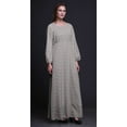 thumbnail image 2 of Bimba Robe Maxi en Georgette de Polyester Pêche Rose à Imprimé Aquarelle pour Femmes à Manches Longues, Taille Élastique - Xxx-Grand, 2 of 5