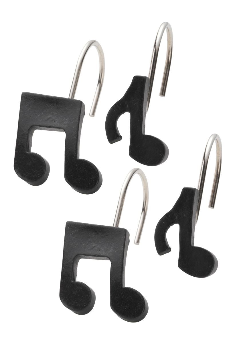 Splash Collection by Ben&Jonah Black "Music Note" Resin Shower Curtain