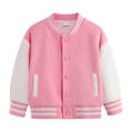 thumbnail image 5 of UAYOTSE Kids Comfortable Baseball Jackets Boys Girls Jacket Lightweight Plain Button Casual Coat(5-6 Years,S57-Hot Pink), 5 of 5
