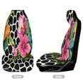 thumbnail image 2 of Floral Pattern Black White Background Car Seat Covers Front Seats Universal Fit for Cars SUV Truck Auto Interior Accessories, 2 of 3