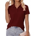 thumbnail image 2 of Women's Polo Shirts Cotton 3-Button Short Sleeve Collared Tops Summer Cool Shirt Uniform Casual Shirts, 2 of 6