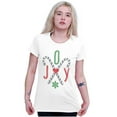 thumbnail image 3 of Festive Christmas Candy Cane Joy Womens Slim Fit Graphic Tee Brisco Brands L, 3 of 5