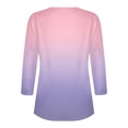 thumbnail image 3 of Blouses for Women Fashion,T-Shirts for Women,Fashion Casual Solid T-Shirt 3/4 Sleeves Buttons Blouse V-Neck Casual,Blouses for Women Casual, 3 of 5