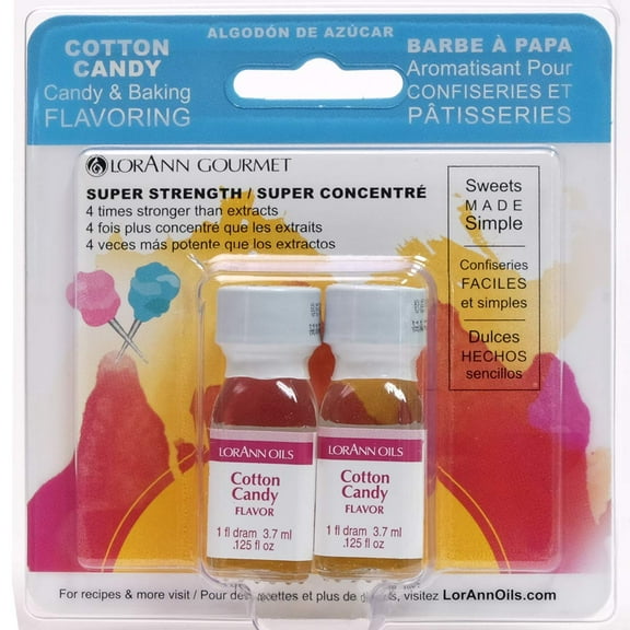 LorAnn Oils Super Strength Flavoring - Used For Candy Making, Flavoring Extracts, Baking, Hard Candy, and Flavor Oils - Bold, Natural Flavors 4X Stronger Than Extracts - Cotton Candy, 1 fl dram