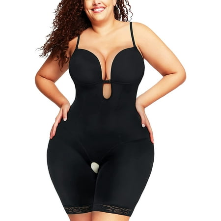 

Nebility Bodysuit Shapewear for Women Tummy Control Body Shaper Fajas Colombianas U Plunge Camisole Jumpsuit