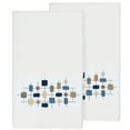 thumbnail image 2 of Authentic Hotel and Spa  Turkish Cotton Squares Embroidered White 2-piece Bath Towel Set, 2 of 3