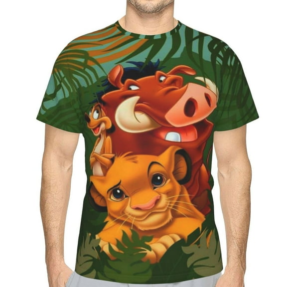 Unisex Adult Lion King T-Shirts, 3D Graphic Novelty Shirts Crewneck Short Sleeve Tees for Men Women