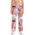 thumbnail image 5 of Zydvens Women Halloween Pajama Pants Wide Leg Lounge Wear with Pockets Soft Elastic Waist Drawstring Sleepwear Bottoms Spooky Orange Ghost Doodle Print Costume Cosplay S-3XL, 5 of 7