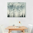 thumbnail image 2 of JEUXUS  Teal Wall Art 100% Landscape Forest on Canvas Original Framed Artwork Gold Bird Birch Tree Artwork White Birch at Night for Living Room Bedroom Office Decor, 2 of 6