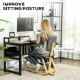 thumbnail image 3 of Ergonomic Kneeling Chair with Backrest - Grey Rocking Wood Stool for Posture & Comfort - Office, Meditation & Desk Chair - 33.1" H, 3 of 7